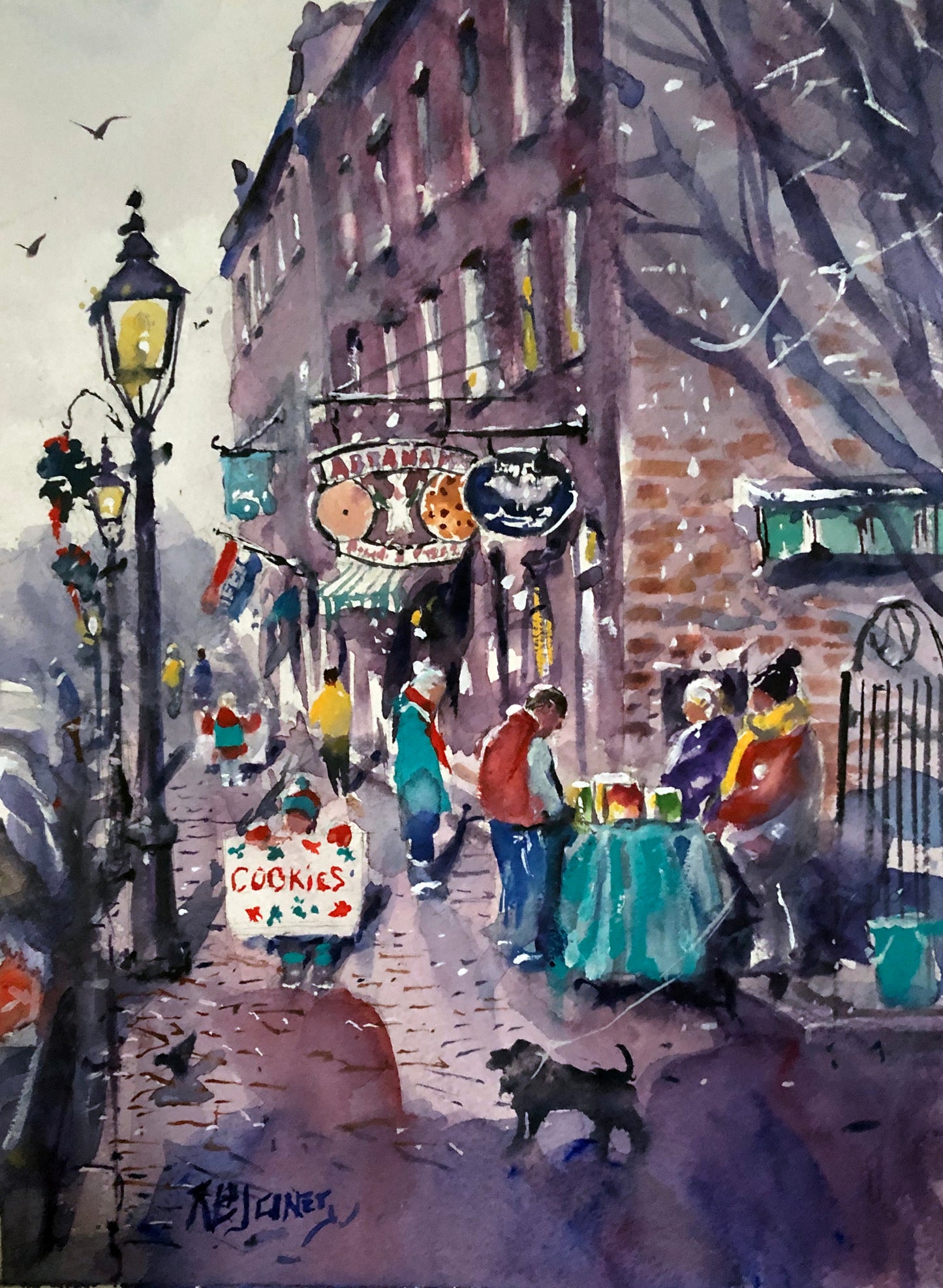 "Abes with Cookies" Giclee Print