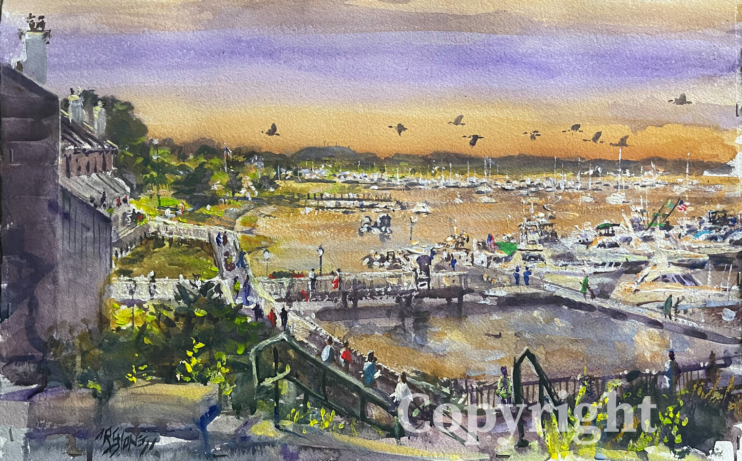 "Late Day View Rivers Edge" Giclee Print