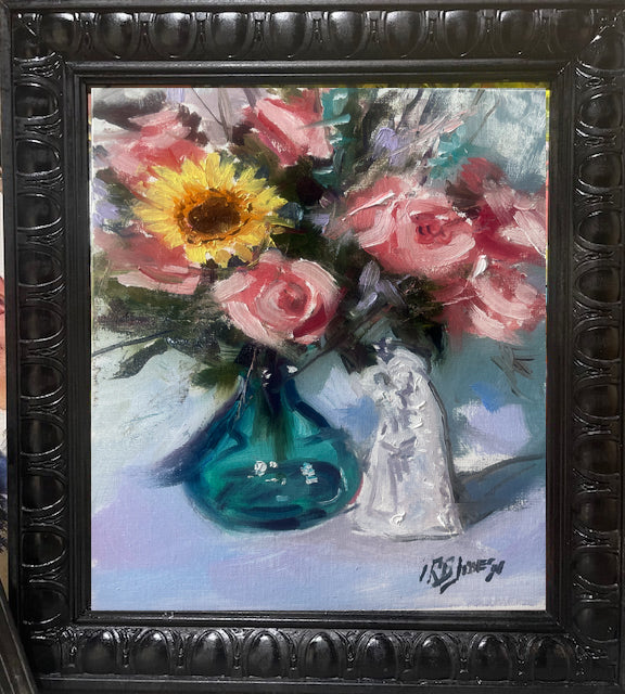 Studio Roses with Madonna Study — Oil on Board, 9 x 12 inches By Richard Burke Jones - One Week Only (Copy)