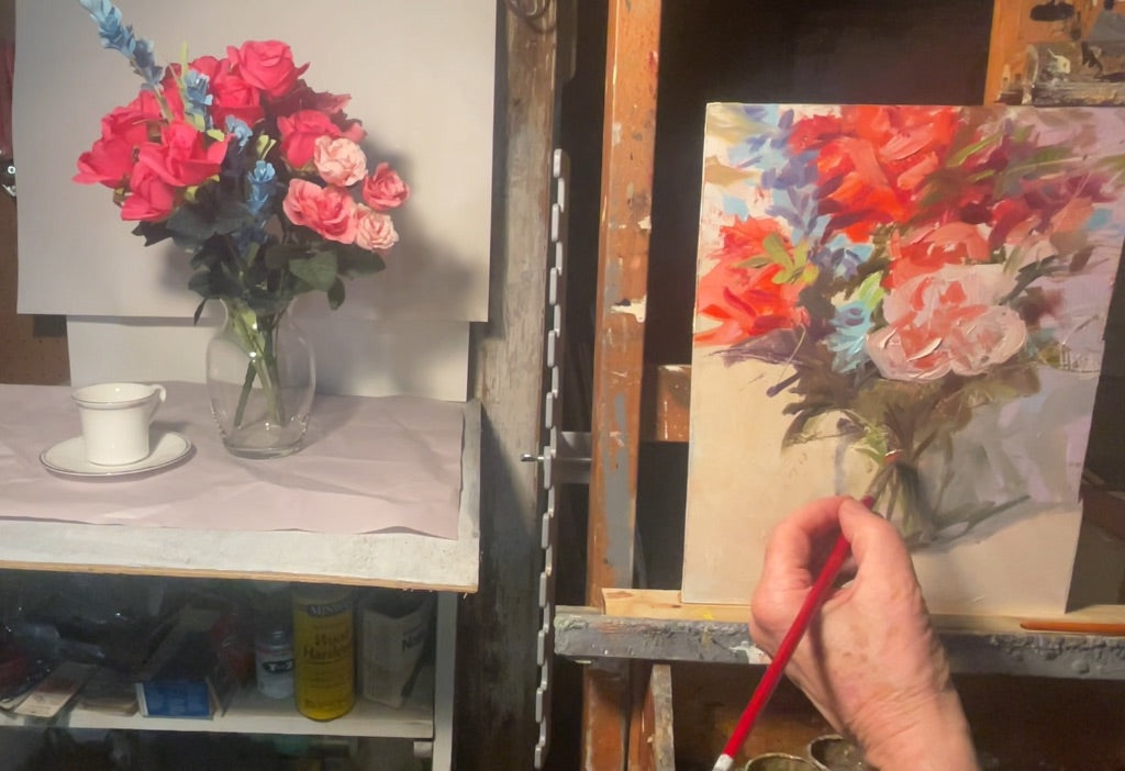 Studio Floral Study — Oil on Board, 9 x 12 inches By Richard Burke Jones - One Week Only