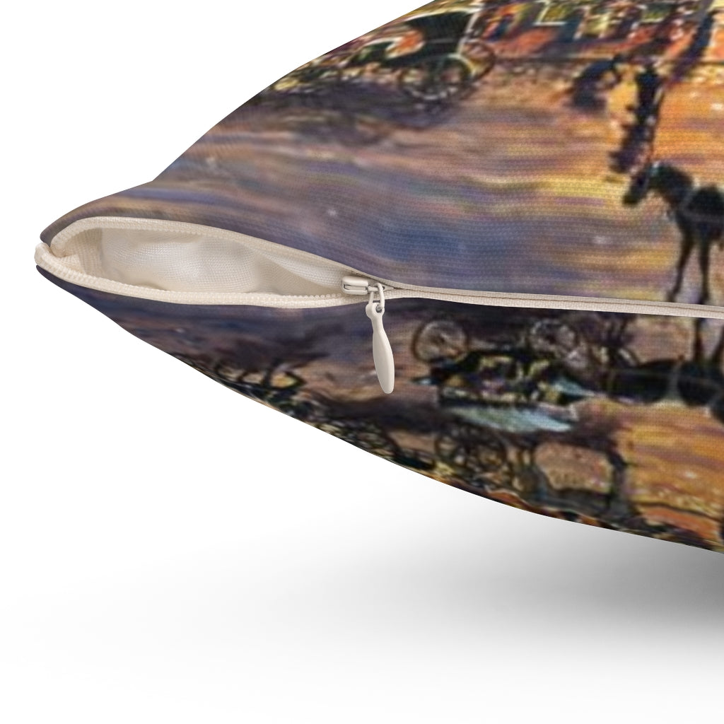 St Paul's Church and Beyond, Newburyport, 1870s Pillow Case - Express Delivery