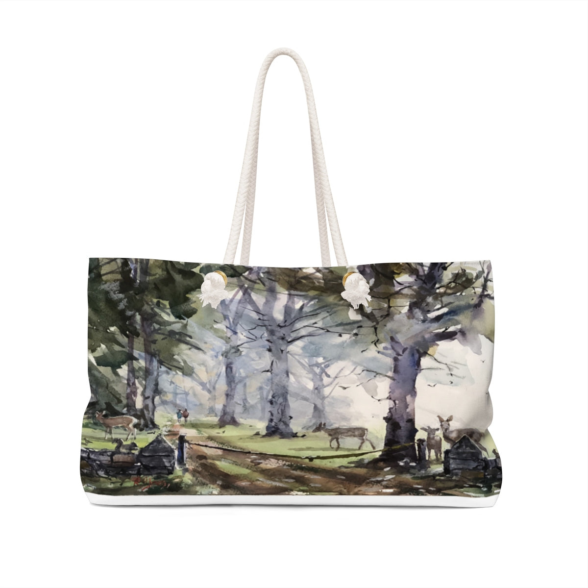 Weekender Bag Showing 'Maudslay Park at Twilight, Newburyport' by Richard Burke Jones