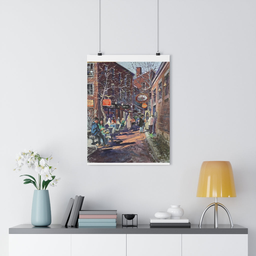 Commercial Alley Portsmouth NH Giclée Art Print by Richard Burke Jones