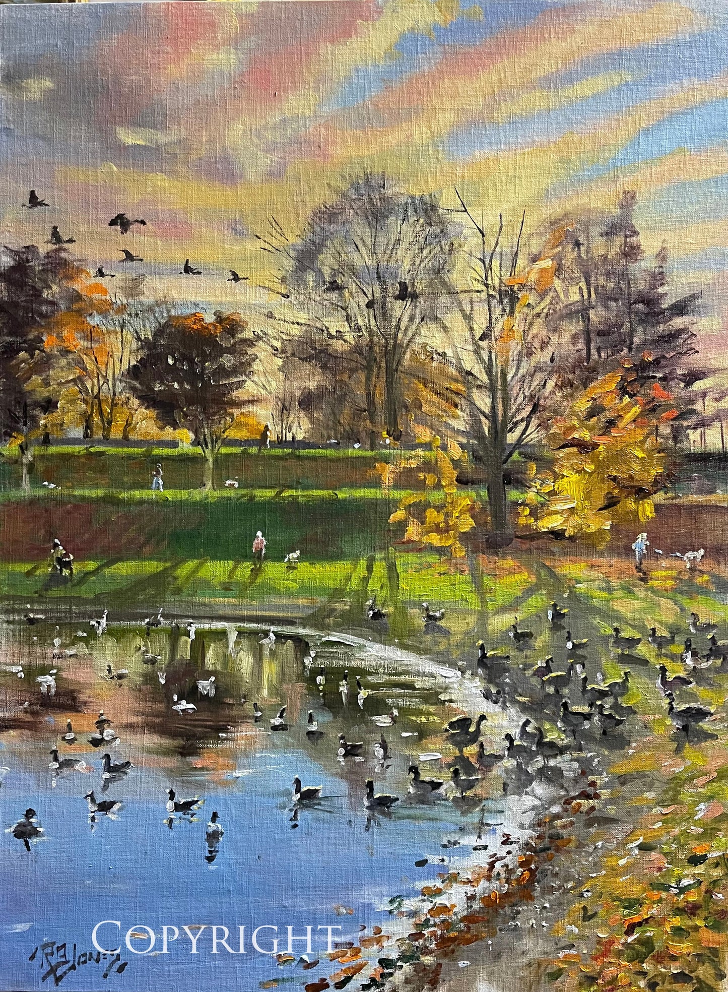 The Mall in Late Fall” Giclee Print of Oil Painting