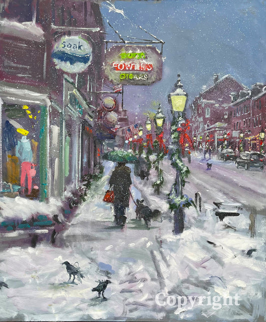 Wintry Lower State Street   Giclee Print