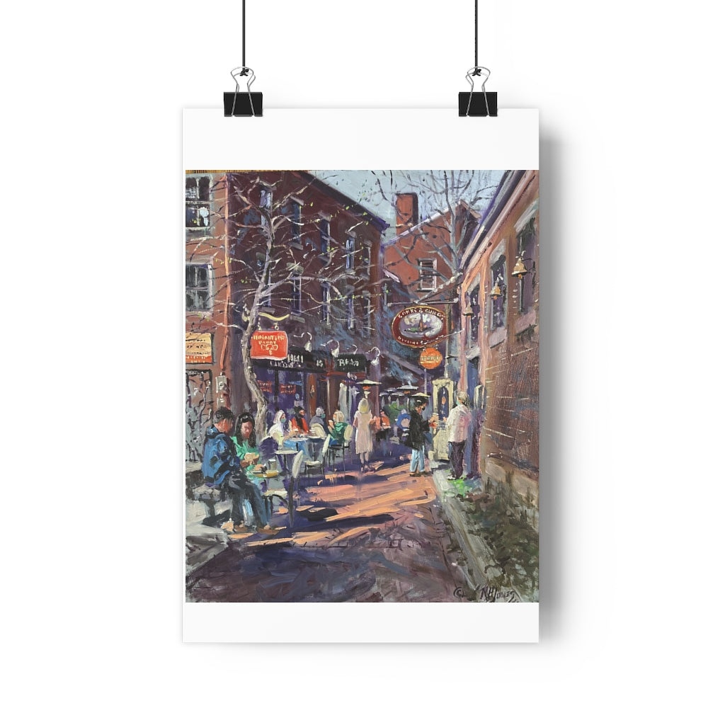 Commercial Alley Portsmouth NH Giclée Art Print by Richard Burke Jones