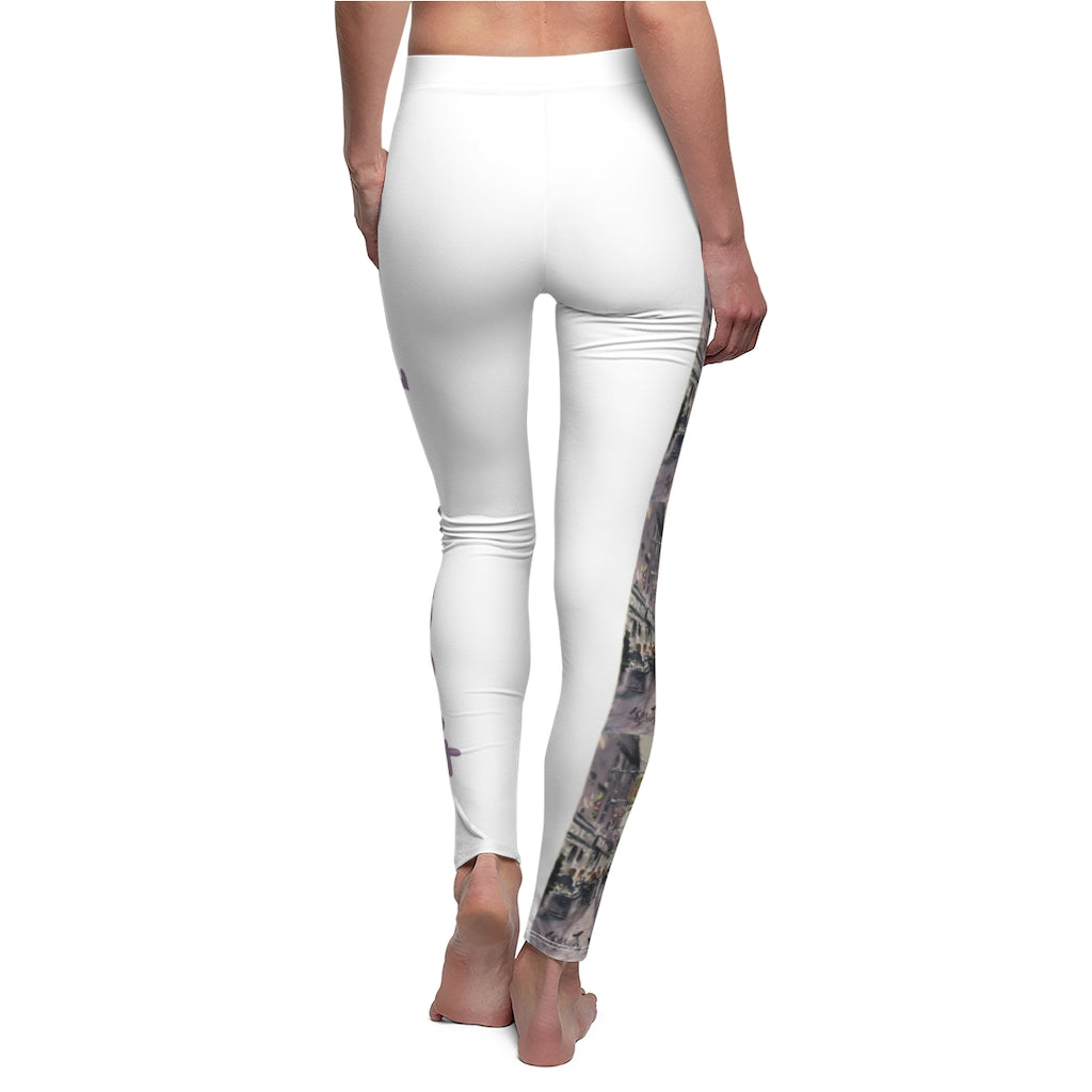 Women's Cut & Sew Casual Leggings Showing Artwork of Richard Burke Jones