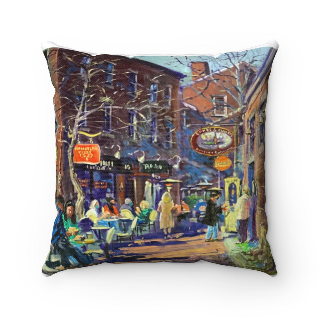 Showing Commercial Alley Artwork of Richard Burke Jones - Spun Polyester Square Pillow