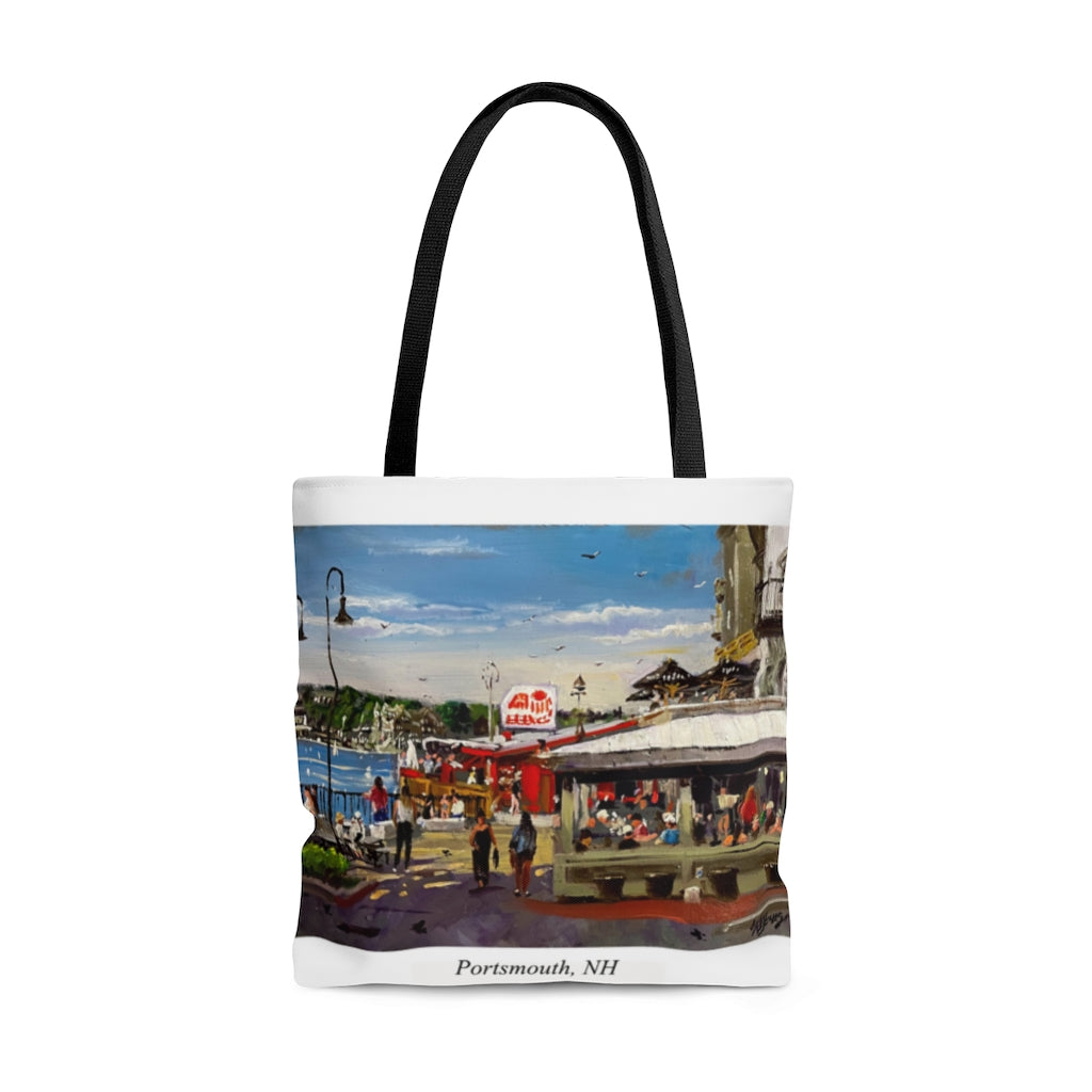 Ceres Street Portsmouth, NH Oil Painting by Richard Burke Jones Tote Bag