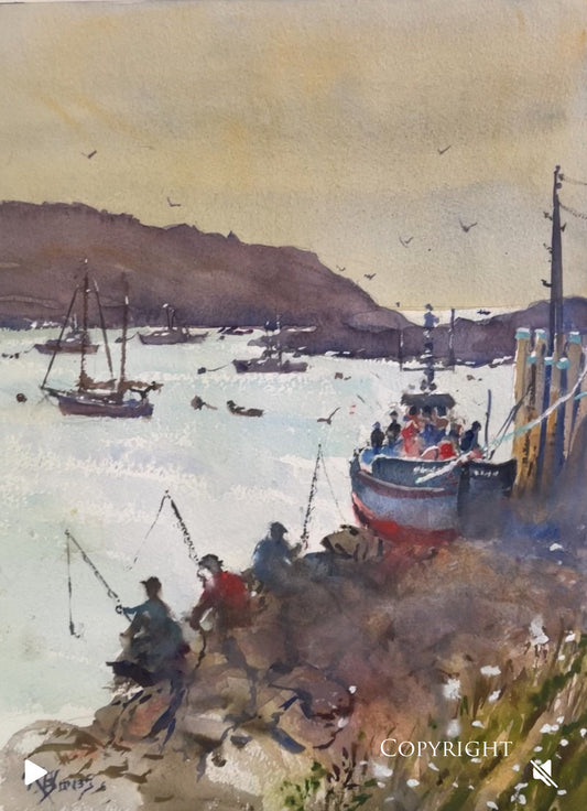 Monhegan Harbor - Late Day 16 x 20"