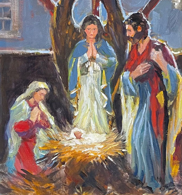 Original Oil Nativity Study — Framed (9 × 12) Studio Offering — This Week Only