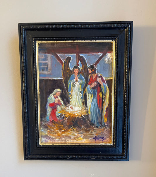 Original Oil Nativity Study — Framed (9 × 12) Studio Offering — This Week Only
