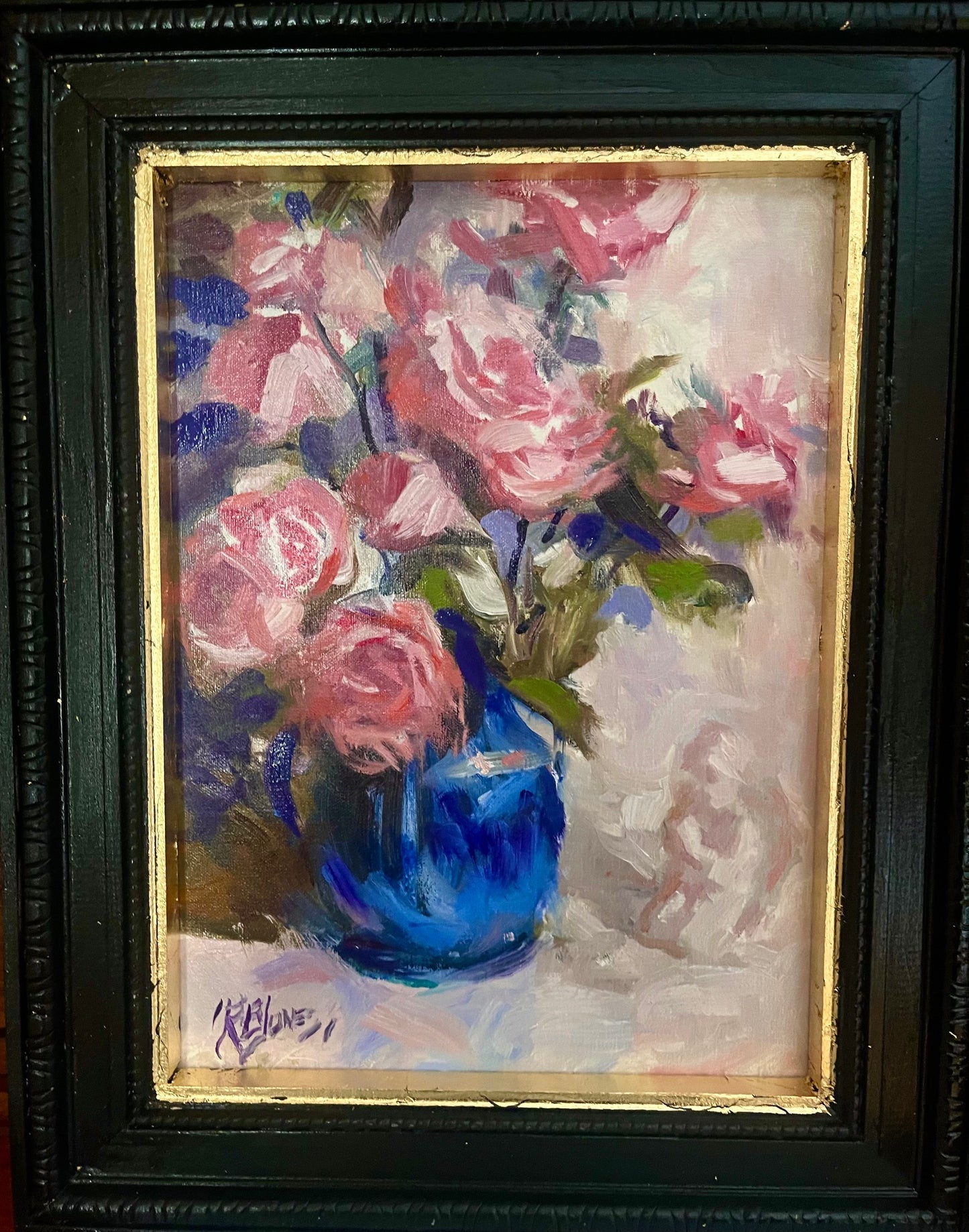 Quiet Presence — Rose Still Life Study — Framed (9 × 12)
