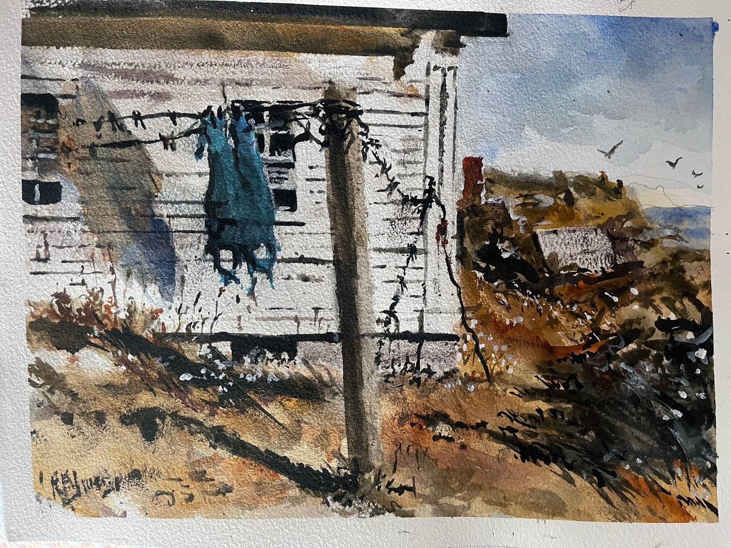 The Washing House Clothes Line — Day One on Monhegan
