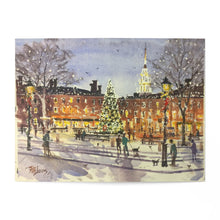 Greeting Cards (7 pcs) showing the watercolor Holidays in Market Square, Newburyport by Richard Burke Jones