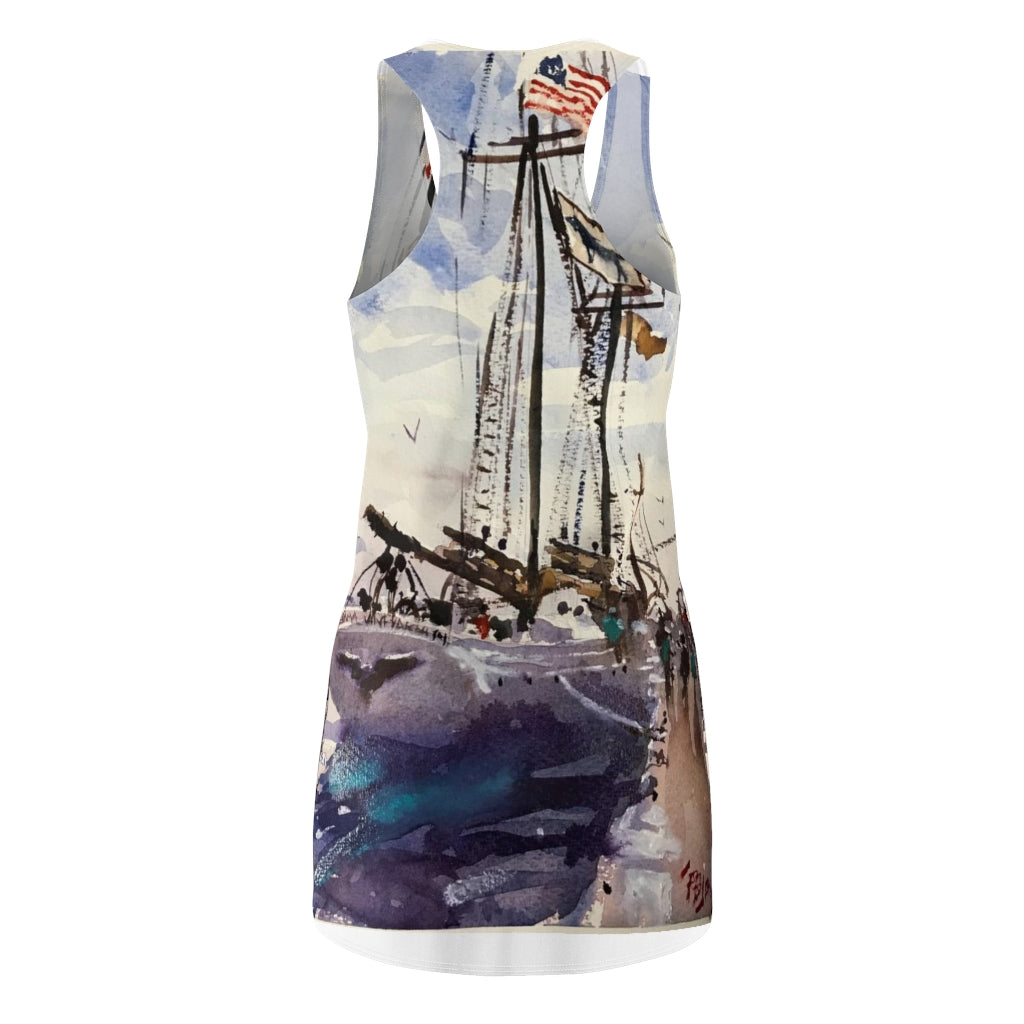 Alabama Tall Ship on Newburyport Boardwalk - Woman's Racerback Dress