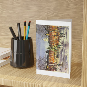 Greeting Cards (1 or 10-pcs) Showing the Painting of Market Sq. Newburyport