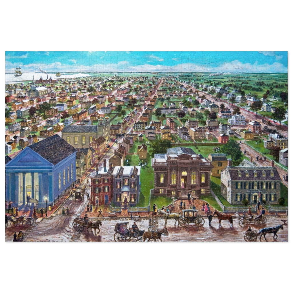 Puzzle Showing Upper State Street, Institution for Savings, Jigsaw Puzzle (252, 500, 1000-Piece) by Richard Burke Jones