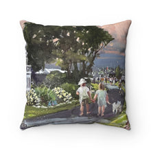 'Rail Trail looking West late in the Day' Spun Polyester Square Pillow