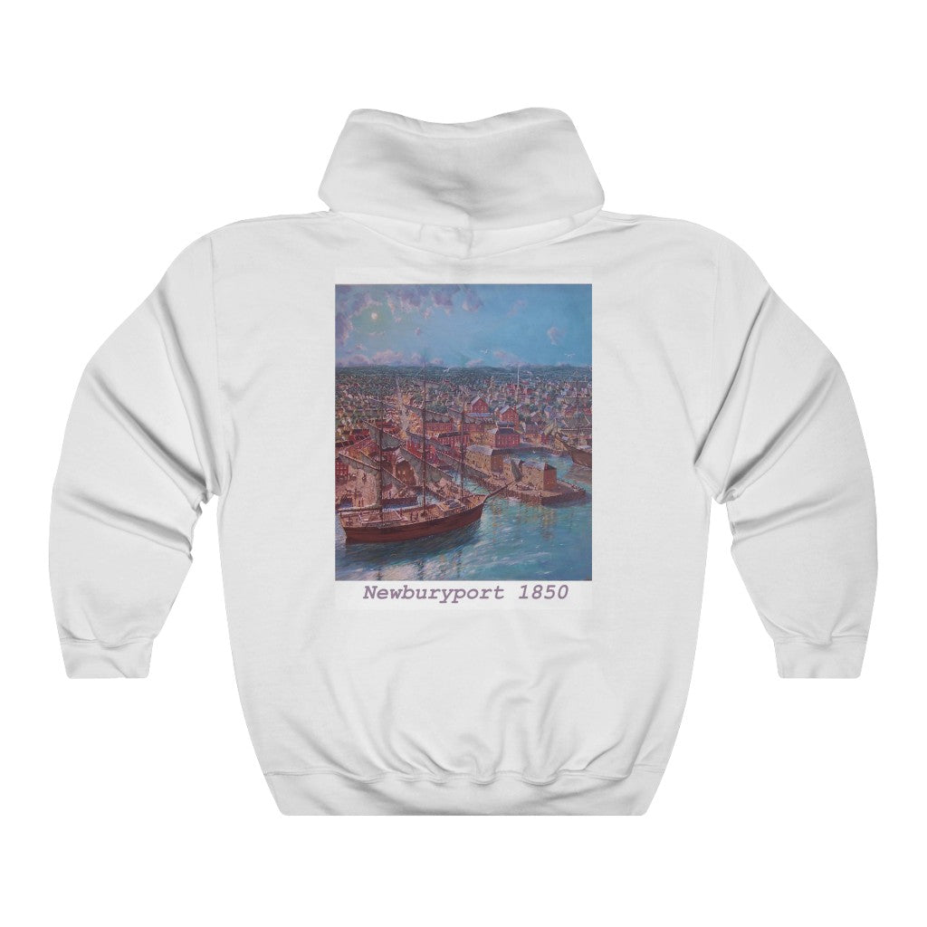 Unisex Heavy Blend™ Hooded Sweatshirt showing the Historical Artwork of Richard Burke Jones