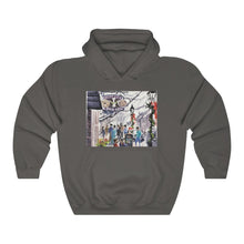 Showing Abe's Bagels painting by Richard Burke Jones Unisex Heavy Blend™ Hooded Sweatshirt