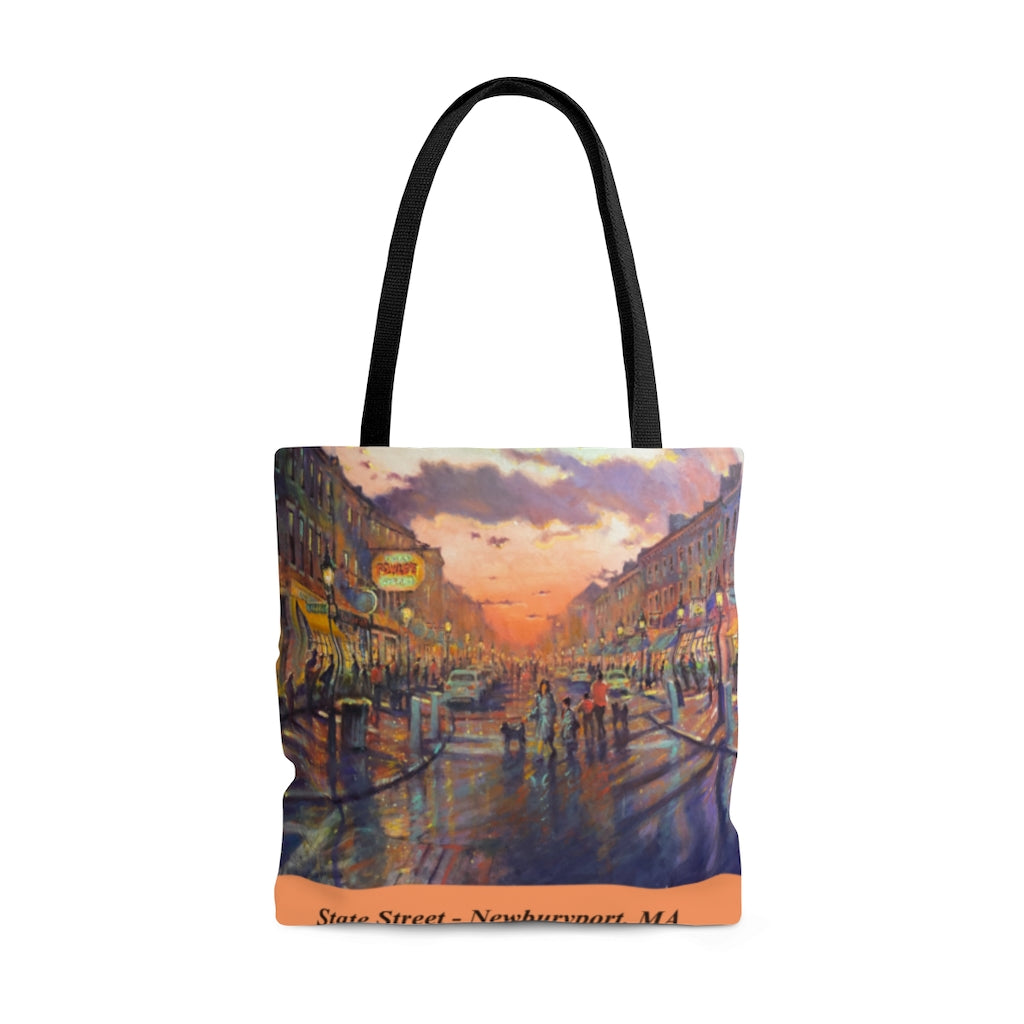 State Street At Night Tote Bag