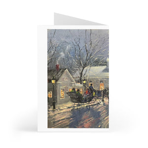Greeting Cards (7 pcs) showing the painting "Christmas Village, Amesbury" by Richard Burke Jones