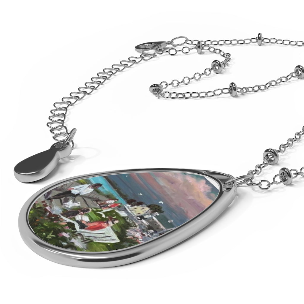 Oval Necklace Showing Oil Ptg of Joppa Park, Newburyport, Richard Burke Jones