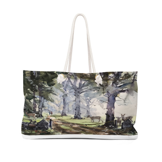 Weekender Bag Showing 'Maudslay Park at Twilight, Newburyport' by Richard Burke Jones