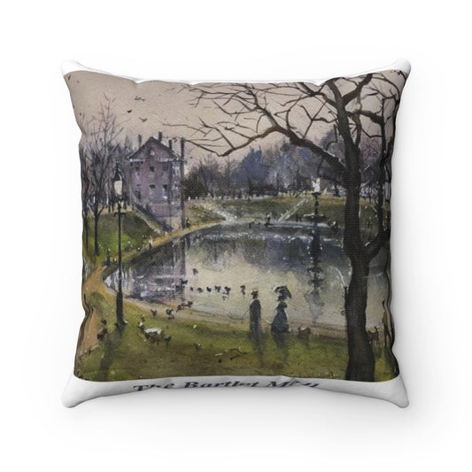 Bartlet Mall Watercolor by Richard Burke Jones on a Spun Polyester Square Pillow with Insert