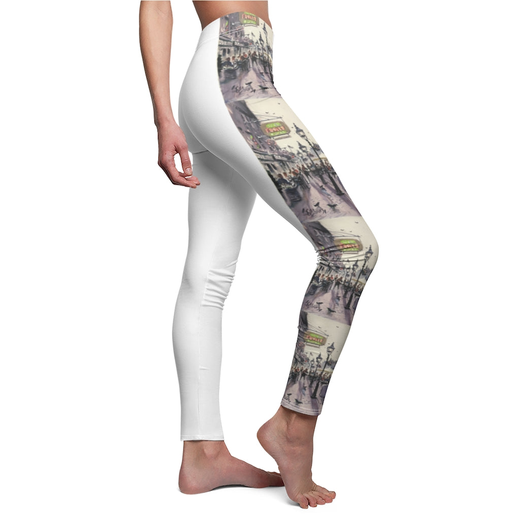 Women's Cut & Sew Casual Leggings Showing Artwork of Richard Burke Jones