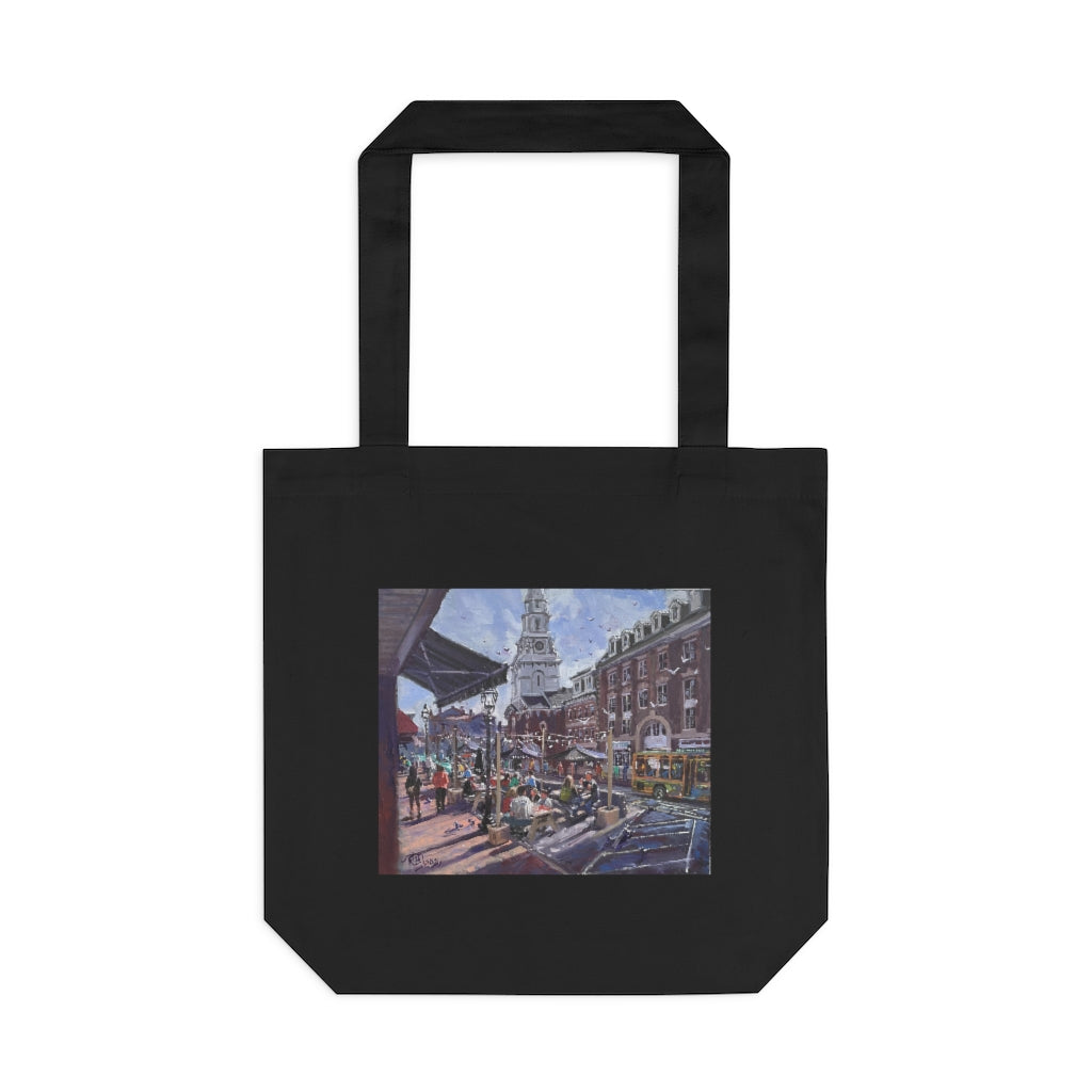 Market Square, Portsmouth, NH by Richard Burke Jones - Cotton Tote Bag