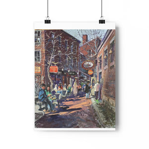 Commercial Alley Portsmouth NH Giclée Art Print by Richard Burke Jones