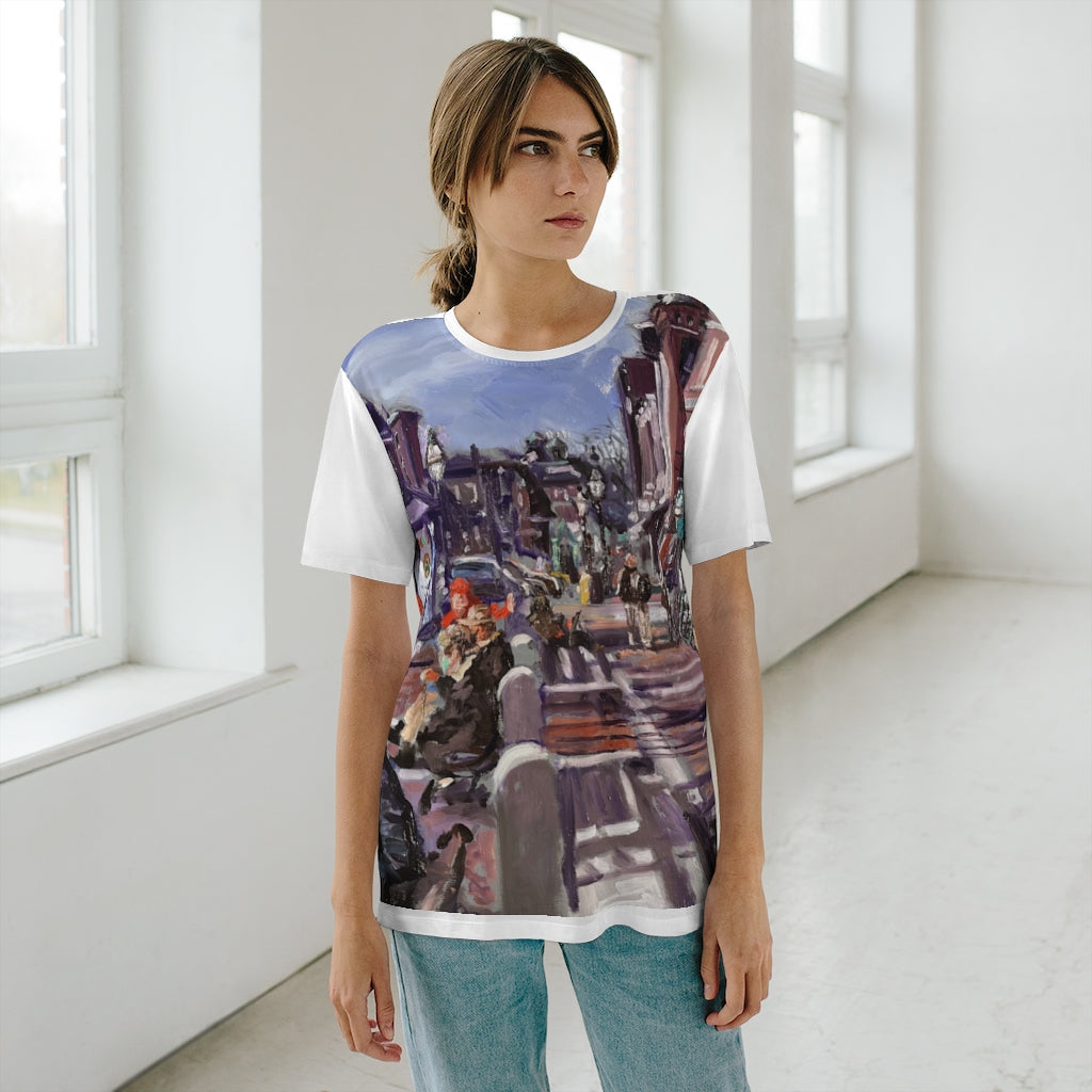 Market Square, Portsmouth, by Richard Burke Jones , Unisex AOP Cut & Sew T-Shirt