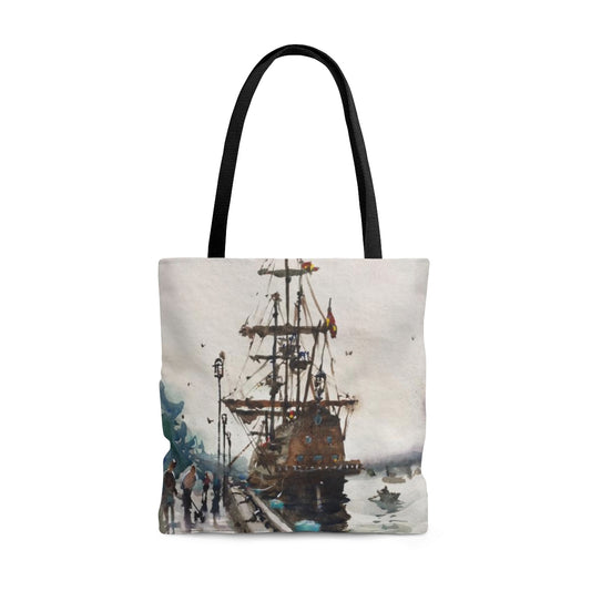 Remember the El Galeon! on the Newburyport Boardwalk - Tote Bag