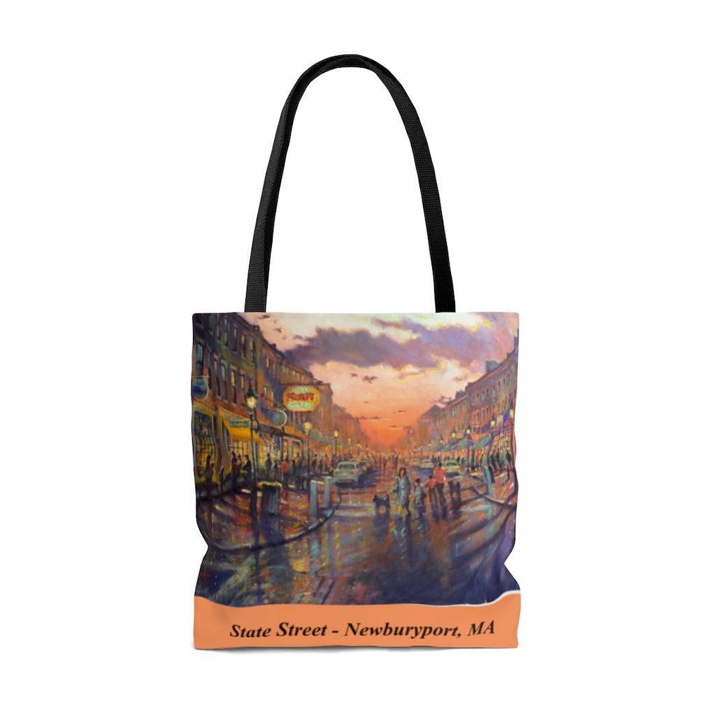 State Street At Night Tote Bag