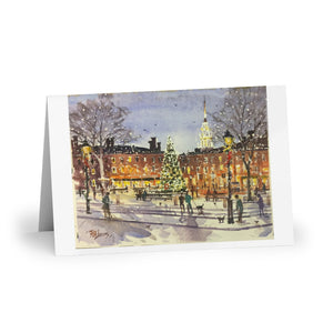 Greeting Cards (1 or 10-pcs) Showing the Painting of Market Sq. Newburyport