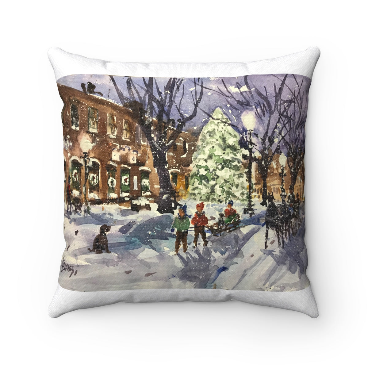 Amesbury Market Square Holiday Pillow Case