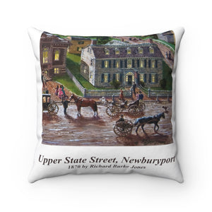 Upper State St, Newburyport, 1870 (Close Up) Square Pillow with Insert by Richard Burke Jones