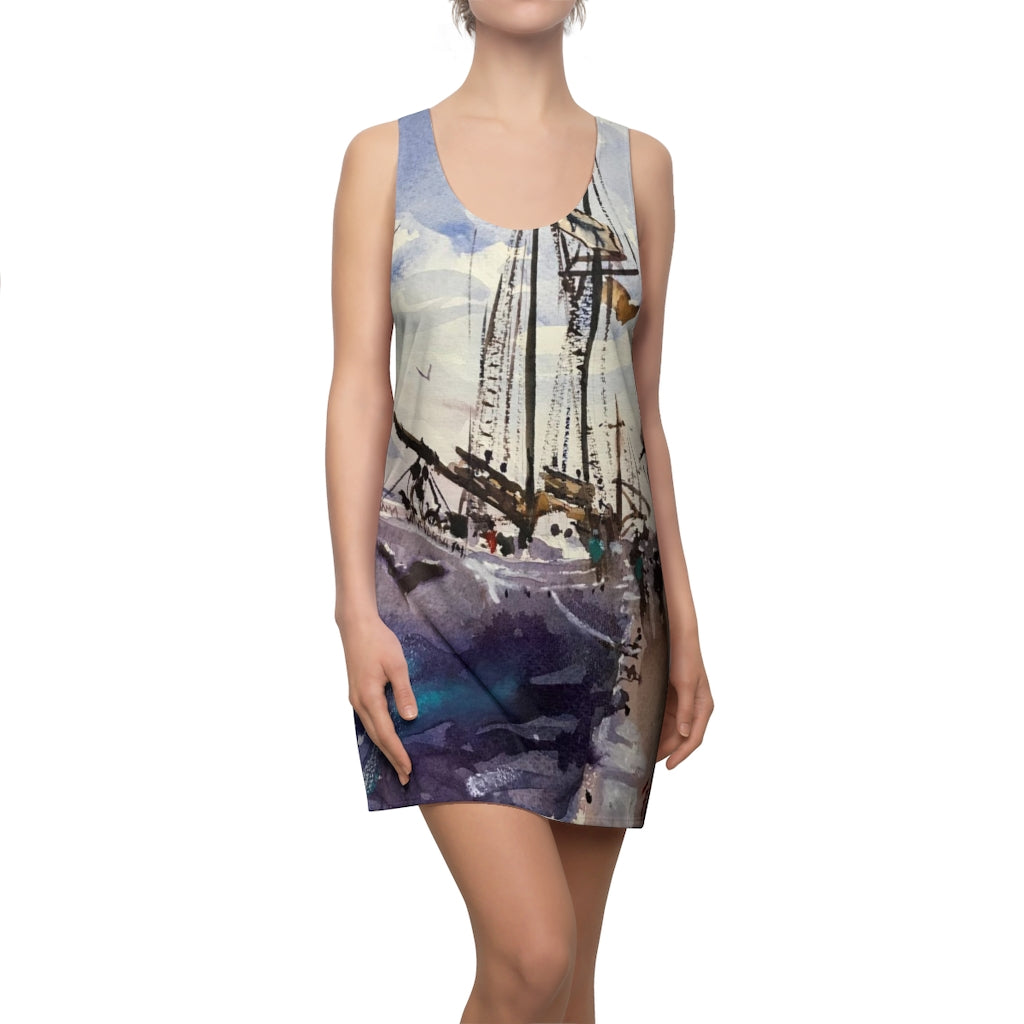 Alabama Tall Ship on Newburyport Boardwalk - Woman's Racerback Dress