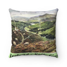 Sally Gap Square Pillow with Insert showing watercolor by Richard Burke Jones