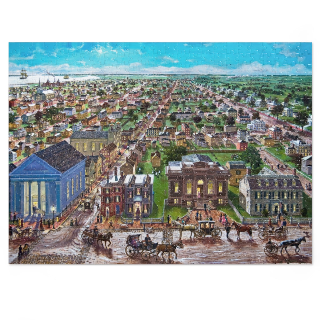 Puzzle Showing Upper State Street, Institution for Savings, Jigsaw Puzzle (252, 500, 1000-Piece) by Richard Burke Jones