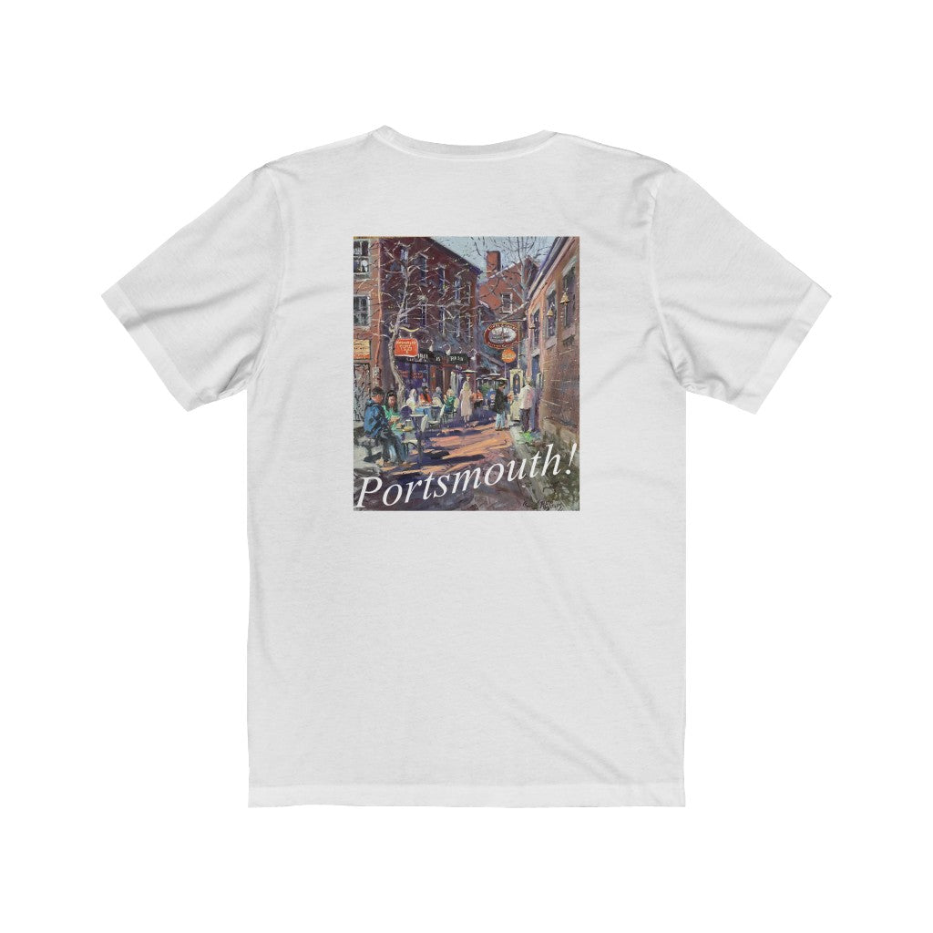 Commercial Alley Portsmouth! Artwork by Richard Burke Jones Unisex Jersey Short Sleeve Tee