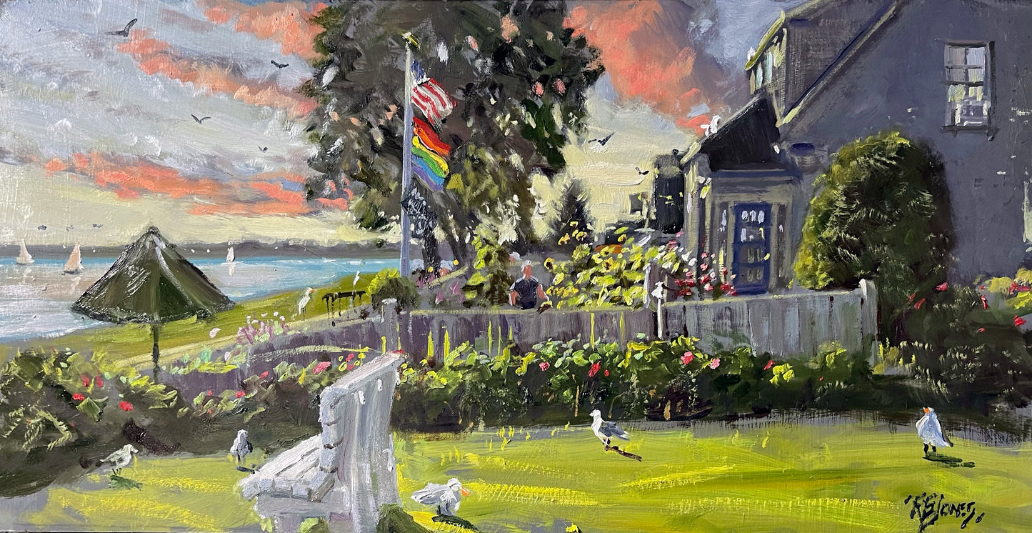 “Three Flags” oil by Richard Burke Jones