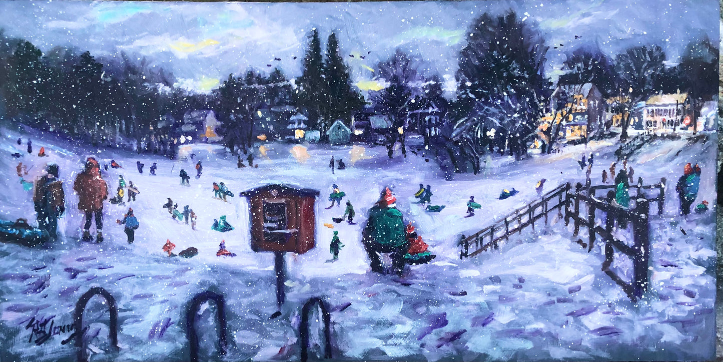 "March's Hill at Twilight"   Oil Sketch Painting