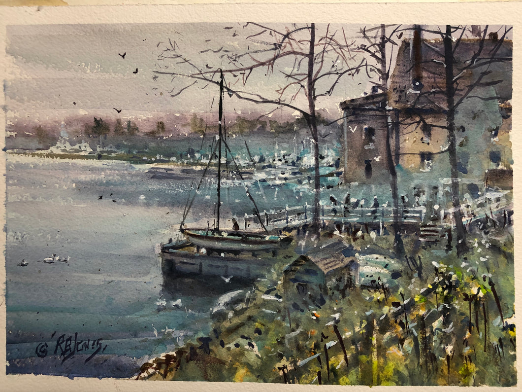 Lowell's Boat Shop, Point Shore, Amesbury, Watercolor
