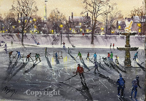 Ice Skaters Under Their Own Lights!