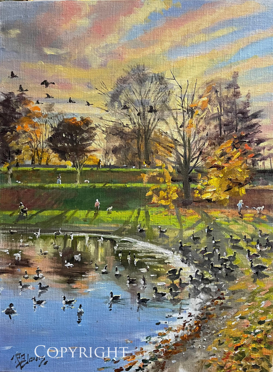 The Mall  in  Late Fall”   Giclee Print of Oil Painting