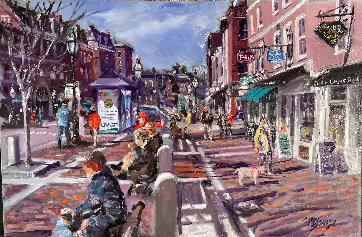 “Market Square, Portsmouth” oil on board, 18 x 24”, Richard Burke Jones