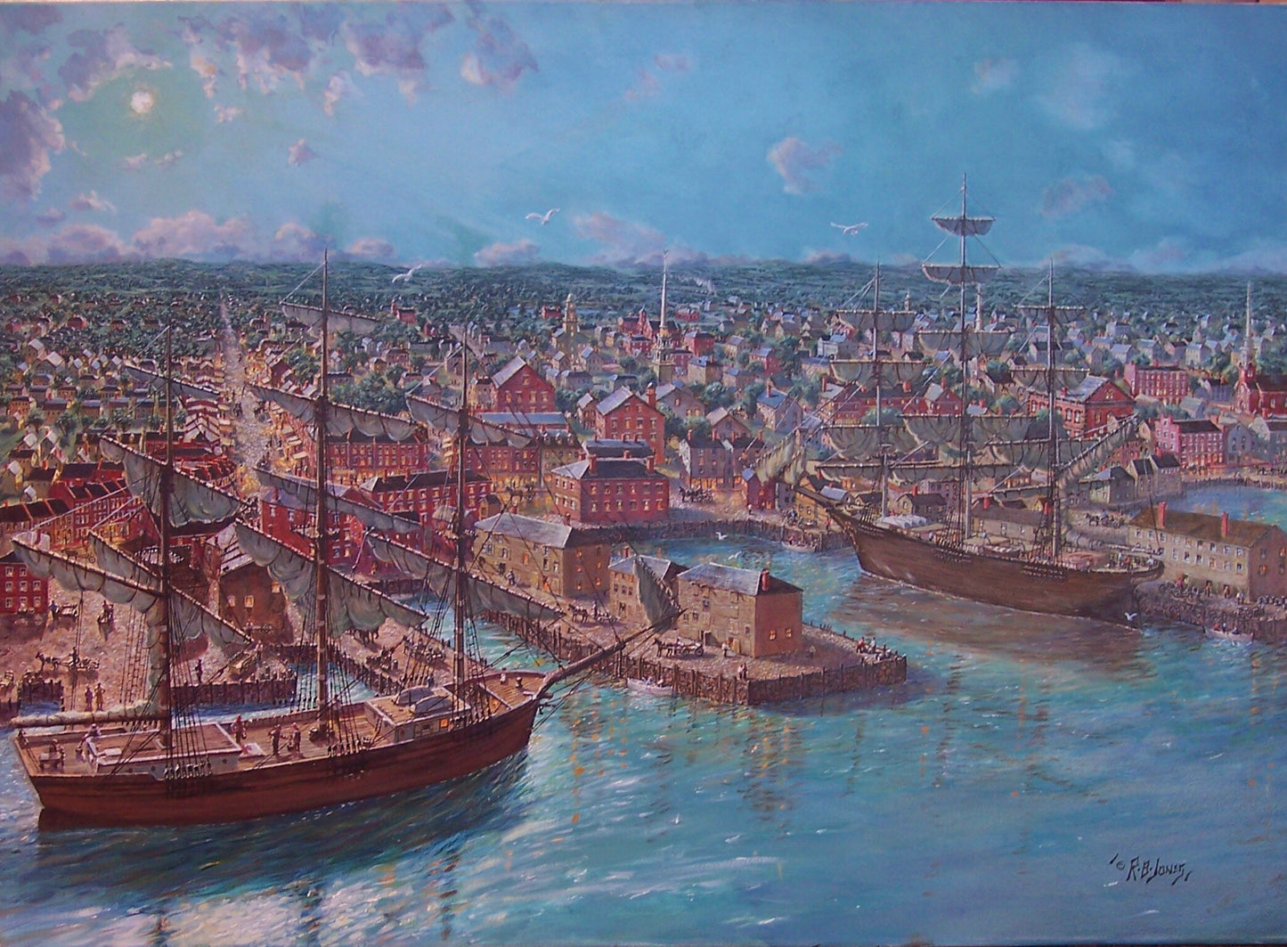 Newburyport Harbor View 1850's - Art Print